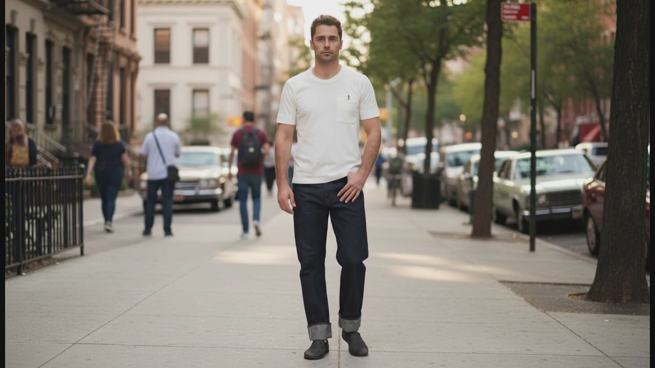 A video where men walking on street